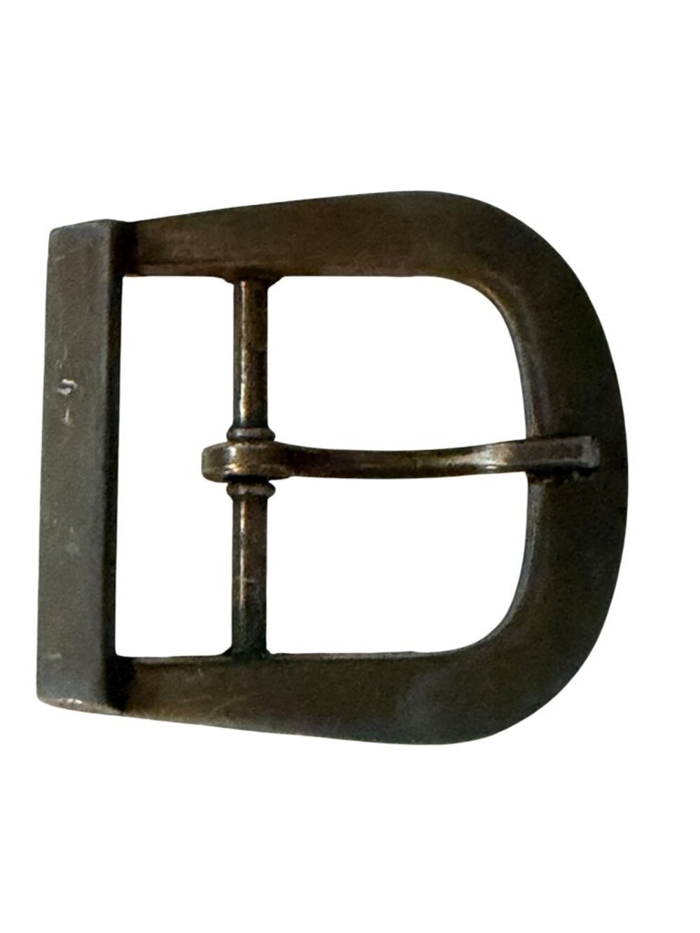 Vintage Solid Brass Tone Belt Buckle Minimalist Rounded Rectangle Design